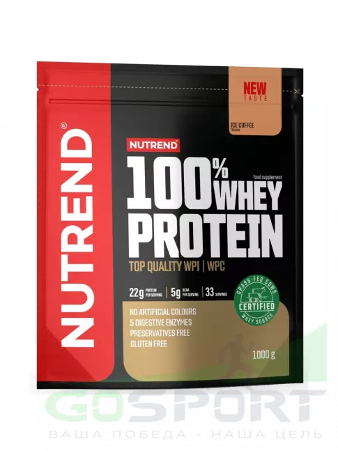 Сывороточный протеин NUTREND 100% Whey Protein 1000 г, Ледяной кофе Сывороточный протеин NUTREND 100% Whey Protein 1000 г, Ледяной кофе