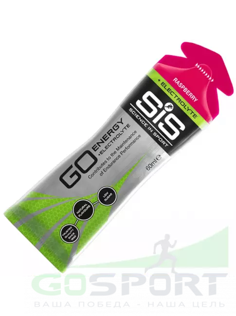 Гель питьевой SCIENCE IN SPORT (SiS) Go Energy + Electrolyte Gels 6 x 60 мл, Малина