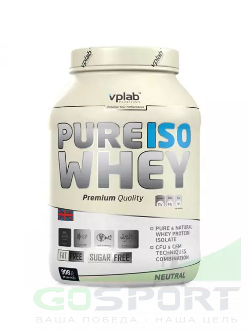 Сывороточный протеин VP Laboratory PURE ISO WHEY 908 гр, Натуральный Сывороточный протеин VP Laboratory PURE ISO WHEY 908 гр, Натуральный