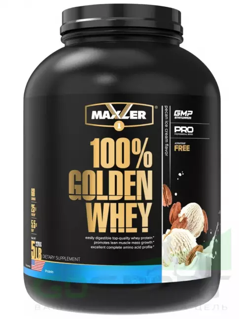 Сывороточный протеин MAXLER 100% Golden Whey 2270 г, Мороженое с орехом пекан Сывороточный протеин MAXLER 100% Golden Whey 2270 г, Мороженое с орехом пекан