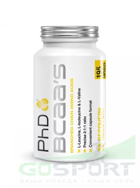 BCAA PhD Nutrition BCAA's- 195 x 500mg 2:1:1 195 капсул
