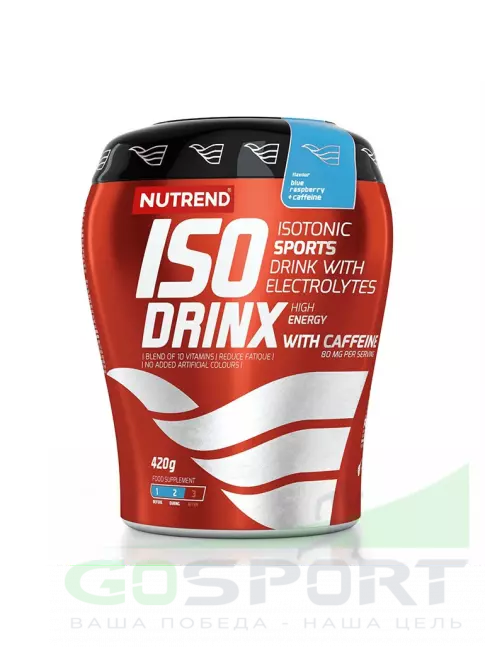 Изотоник NUTREND Isodrinx + Coffeine 420 г, Голубая малина Изотоник NUTREND Isodrinx + Coffeine 420 г, Голубая малина