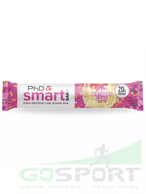Протеиновый батончик PhD Nutrition Smart Bar 64 г, Праздничный торт Протеиновый батончик PhD Nutrition Smart Bar 64 г, Праздничный торт