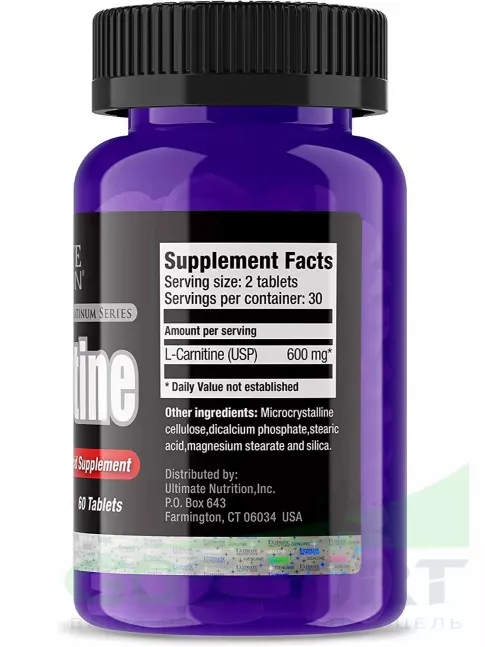 L-Карнитин в капсулах Ultimate Nutrition L-CARNITINE 300 60 таблеток L-Карнитин в капсулах Ultimate Nutrition L-CARNITINE 300 60 таблеток