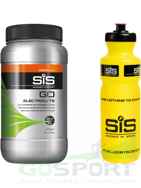 Изотоник SCIENCE IN SPORT (SiS) GO Electrolyte + Бутылочка желтая Апельсин №1 Изотоник SCIENCE IN SPORT (SiS) GO Electrolyte + Бутылочка желтая Апельсин №1
