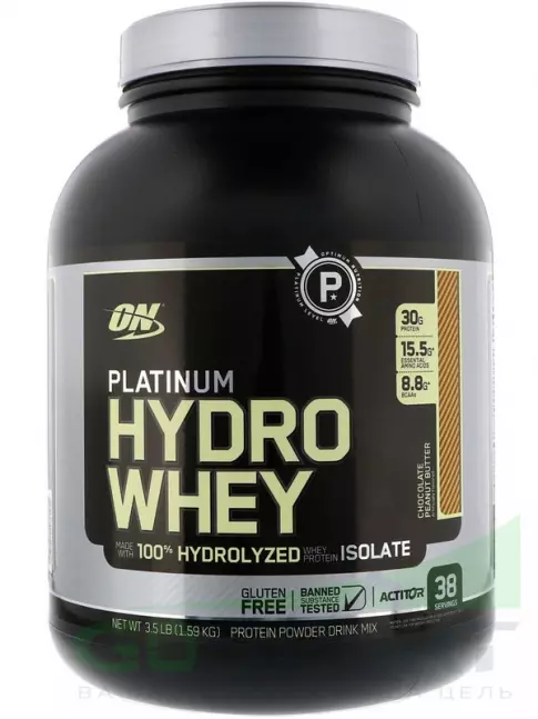 Изолят протеина Optimum Nutrition Platinum Hydro Whey 1590 г, Шоколад-Арахис