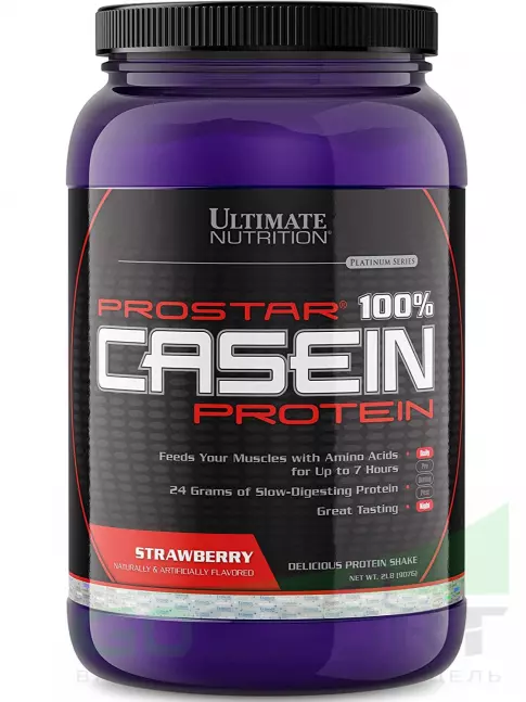 Казеиновый протеин Ultimate Nutrition PROSTAR 100% CASEIN 907, Клубника