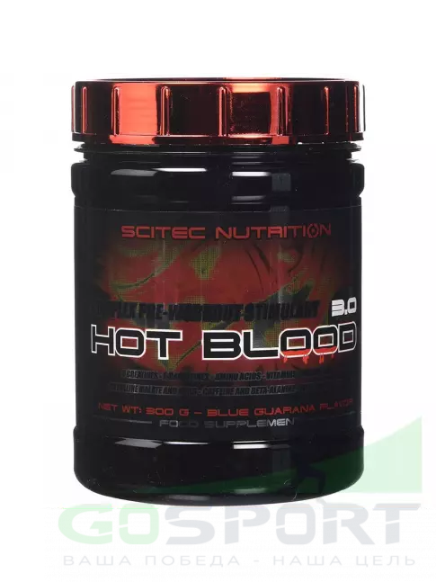 Предтреник в порошке Scitec Nutrition Hot Blood 3.0 300 г, Гуарана Предтреник в порошке Scitec Nutrition Hot Blood 3.0 300 г, Гуарана