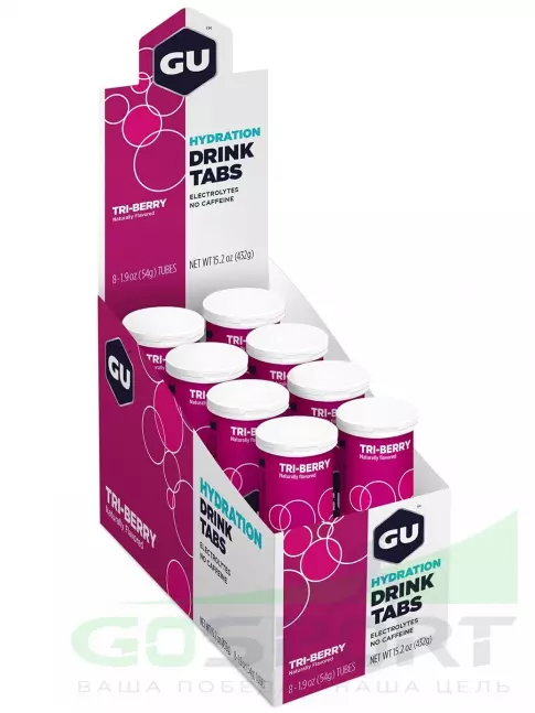 Изотоник GU Energy Labs GU HYDRATION DRINK TABS 8 x 12 таб, Лесные ягоды