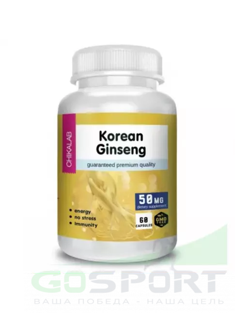 Экстракты Chikalab Korean Ginseng 60 капсул Экстракты Chikalab Korean Ginseng 60 капсул