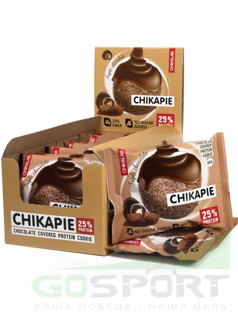 Протеиновый батончик Chikalab ChikaPie 60 г, Тройной шоколад Протеиновый батончик Chikalab ChikaPie 60 г, Тройной шоколад