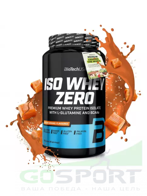 Изолят протеина BioTechUSA Iso Whey Zero 908 г, Соленая карамель Изолят протеина BioTechUSA Iso Whey Zero 908 г, Соленая карамель