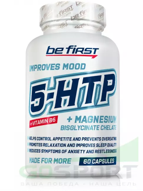 5-HTP Be First 5-HTP + magnesium chelate + B6 60 капсул 5-HTP Be First 5-HTP + magnesium chelate + B6 60 капсул