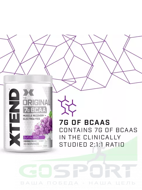 BCAA Xtend Xtend Original 2:1:1 375-432 г, Ледяной виноград BCAA Xtend Xtend Original 2:1:1 375-432 г, Ледяной виноград