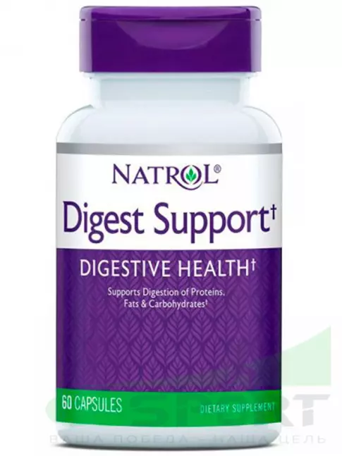 Энзимы Natrol Digest Support 60 капсул, Нейтральный Энзимы Natrol Digest Support 60 капсул, Нейтральный