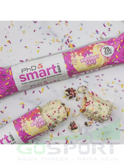 Протеиновый батончик PhD Nutrition Smart Bar 12 x 64 г, Праздничный торт Протеиновый батончик PhD Nutrition Smart Bar 12 x 64 г, Праздничный торт