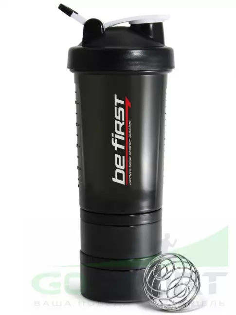 Шейкер 500 мл Be First 3-в-1 TS 1386-T-black 550 мл, Черный Шейкер 500 мл Be First 3-в-1 TS 1386-T-black 550 мл, Черный