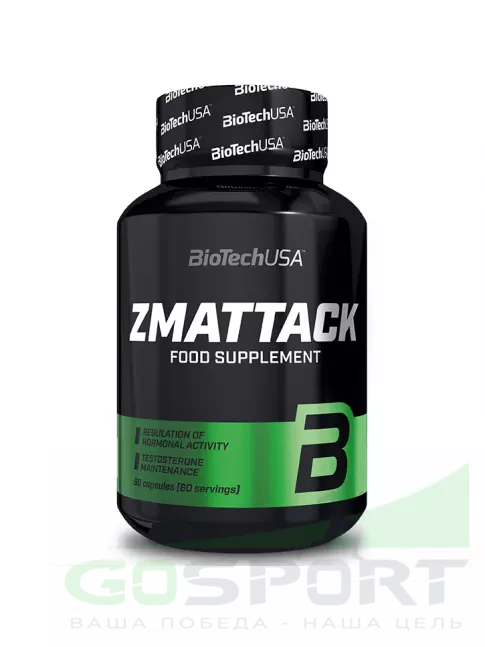 Магний+цинк+B6 BioTechUSA Zmattack 60 капсул