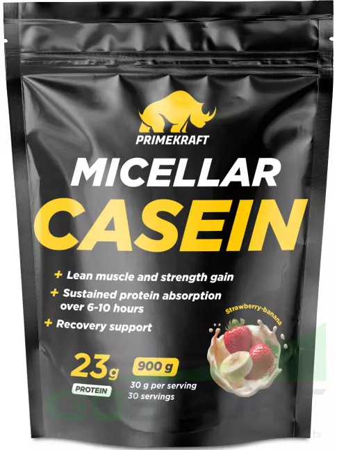Казеиновый протеин PRIMEKRAFT Micellar Casein 900 г, Клубника-банан Казеиновый протеин PRIMEKRAFT Micellar Casein 900 г, Клубника-банан