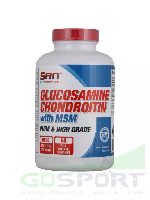 Глюкозамин хондроитин SAN Glucosamine-Chondroitin-MSM 180 таблеток Глюкозамин хондроитин SAN Glucosamine-Chondroitin-MSM 180 таблеток