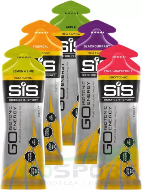Гель питьевой SCIENCE IN SPORT (SiS) GO Isotonic Energy Gels 5 x 60 мл, Микс №19