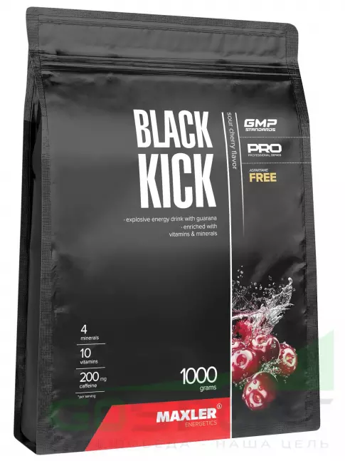 Кофеин MAXLER Black Kick 1000 г, Вишня Кофеин MAXLER Black Kick 1000 г, Вишня