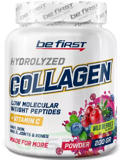 Коллаген 1,2,3 тип Be First Collagen 5000 mg + vitamin C powder (коллаген с витамином С) 200 г, Лесные ягоды