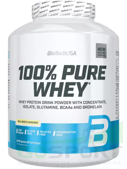 Сывороточный протеин BioTechUSA 100% Pure Whey 2270 г, Рисовый пудинг Сывороточный протеин BioTechUSA 100% Pure Whey 2270 г, Рисовый пудинг