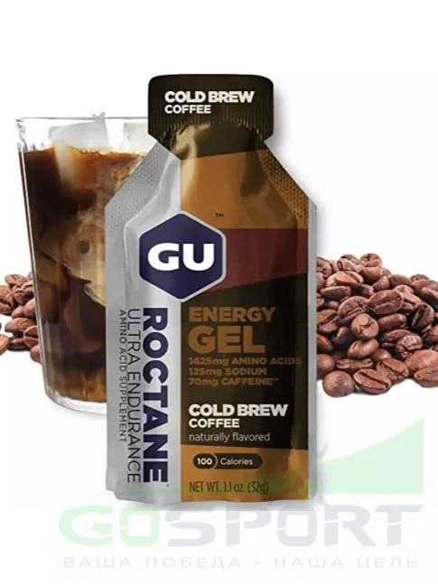 Гель питьевой GU Energy Labs GU ROCTANE Energy Gel 70mg caffeine 32 г, Холодный кофе Гель питьевой GU Energy Labs GU ROCTANE Energy Gel 70mg caffeine 32 г, Холодный кофе