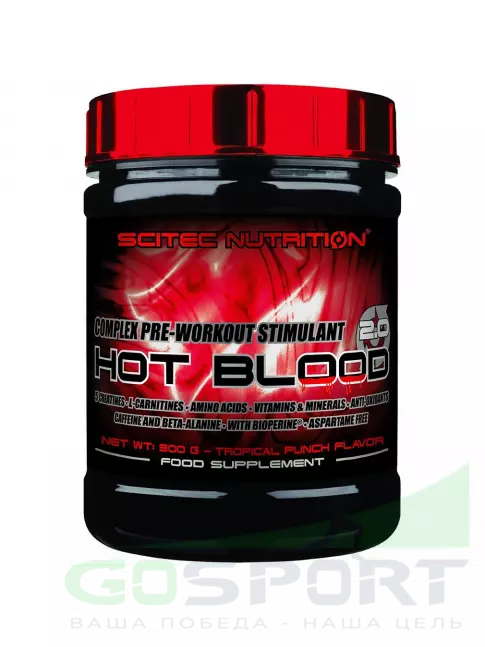 Предтреник в порошке Scitec Nutrition Hot Blood 3.0 300 г, Розовый лимонад Предтреник в порошке Scitec Nutrition Hot Blood 3.0 300 г, Розовый лимонад