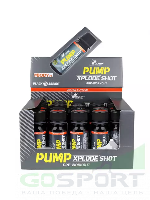 Предтреник жидкий OLIMP Pump Xplode Shot 60 мл no caffeine 20 x 60 ml, Апельсин Предтреник жидкий OLIMP Pump Xplode Shot 60 мл no caffeine 20 x 60 ml, Апельсин