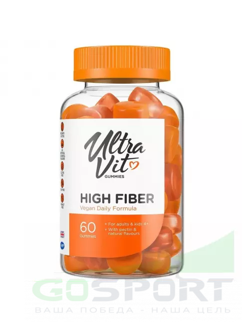 Для иммунитета UltraVit Gummies High Fiber 60 жевательных таблеток