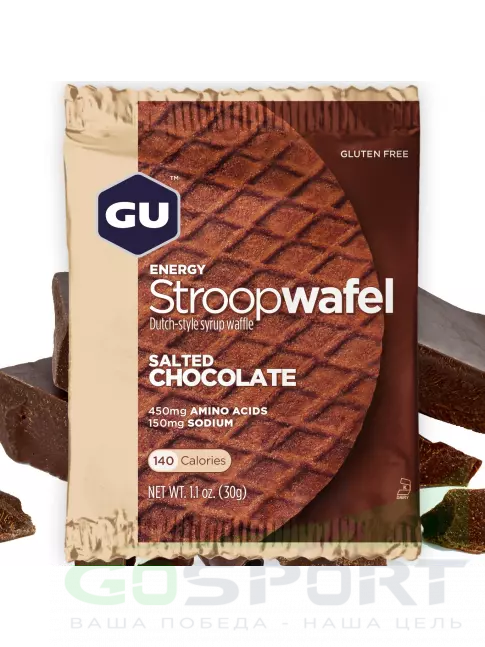 Энергетический батончик GU Energy Labs GU ENERGY STROOPWAFEL(без глютен) 16 x 32 г, Соленый шоколад Энергетический батончик GU Energy Labs GU ENERGY STROOPWAFEL(без глютен) 16 x 32 г, Соленый шоколад