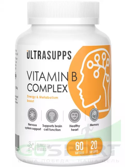 Витамины группы B UltraSupps Vitamin B complex 60 капсул Витамины группы B UltraSupps Vitamin B complex 60 капсул