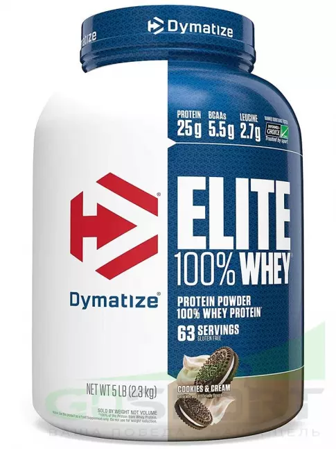 Сывороточный протеин Dymatize Elite Whey 100% 2300 г, Бисквит со сливками Сывороточный протеин Dymatize Elite Whey 100% 2300 г, Бисквит со сливками