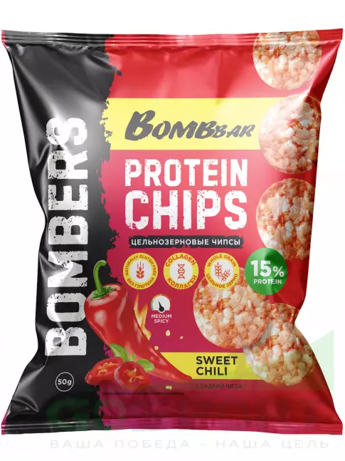 Чипсы BombBar Protein Chips 9 x 50 г, Микс Чипсы BombBar Protein Chips 9 x 50 г, Микс