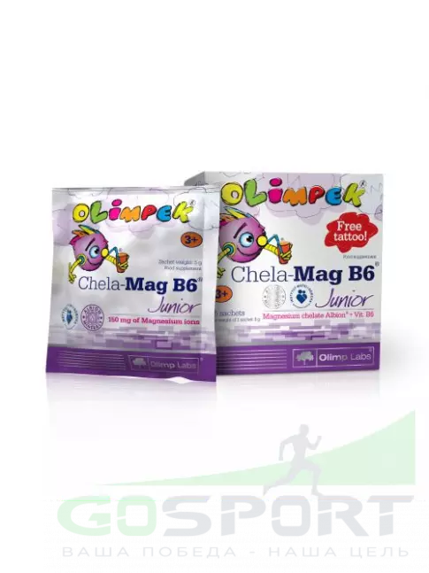 Магний OLIMP Chela Mag B6 Junior 15 пакетиков, Апельсин Магний OLIMP Chela Mag B6 Junior 15 пакетиков, Апельсин