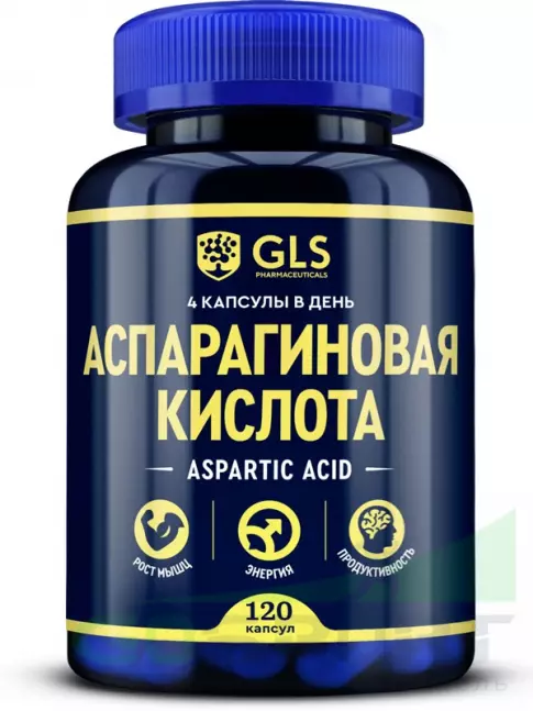 Аспарагиновая кислота (DAA) GLS pharmaceuticals Аспарагиновая кислота с витамином D3 120 капсул Аспарагиновая кислота (DAA) GLS pharmaceuticals Аспарагиновая кислота с витамином D3 120 капсул
