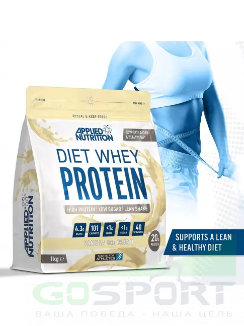 Сывороточный протеин APPLIED NUTRITION Diet Whey 1000 г, Ванильное мороженое Сывороточный протеин APPLIED NUTRITION Diet Whey 1000 г, Ванильное мороженое