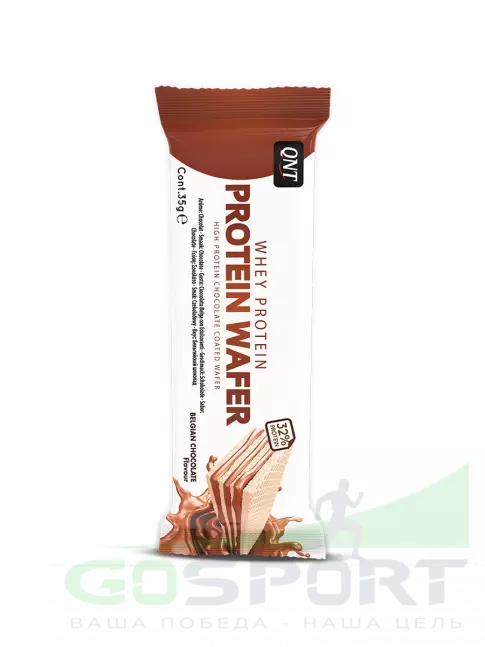 Протеиновый батончик QNT Protein Wafer 12 х 35 г, Бельгийский шоколад Протеиновый батончик QNT Protein Wafer 12 х 35 г, Бельгийский шоколад