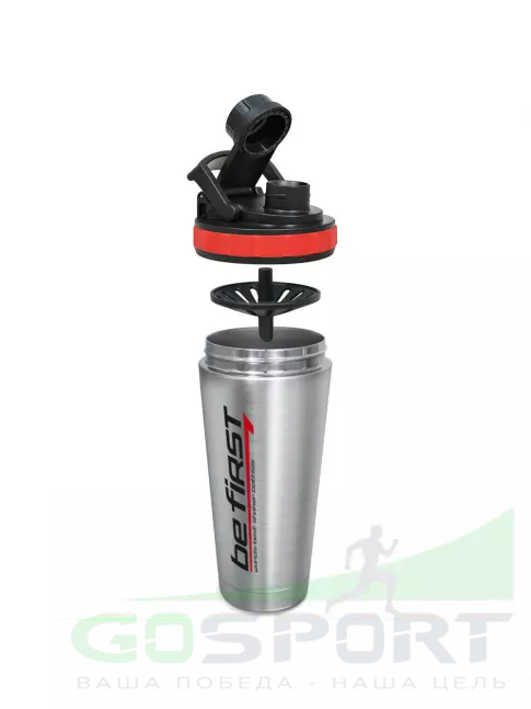 Шейкер 600 мл Be First Металлический шейкер 600 мл с ДВОЙНОЙ стенкой и с сеткой (TS 11106-steel-double) Серебристый