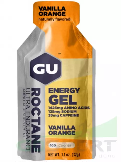 Гель питьевой GU Energy Labs GU ROCTANE Energy Gel 35mg caffeine 3 x 32 г, Ваниль-Апельсин Гель питьевой GU Energy Labs GU ROCTANE Energy Gel 35mg caffeine 3 x 32 г, Ваниль-Апельсин