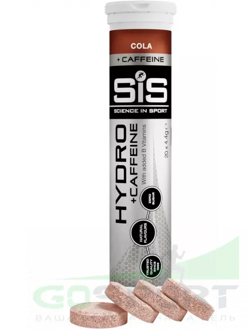 Изотоник SCIENCE IN SPORT (SiS) GO Hydro Tablet CAFFEINE 20 таблеток, Кола Изотоник SCIENCE IN SPORT (SiS) GO Hydro Tablet CAFFEINE 20 таблеток, Кола