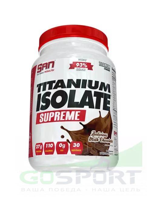 Изолят протеина SAN Titanium Isolate Supreme 900 г, Молочный шоколад Изолят протеина SAN Titanium Isolate Supreme 900 г, Молочный шоколад