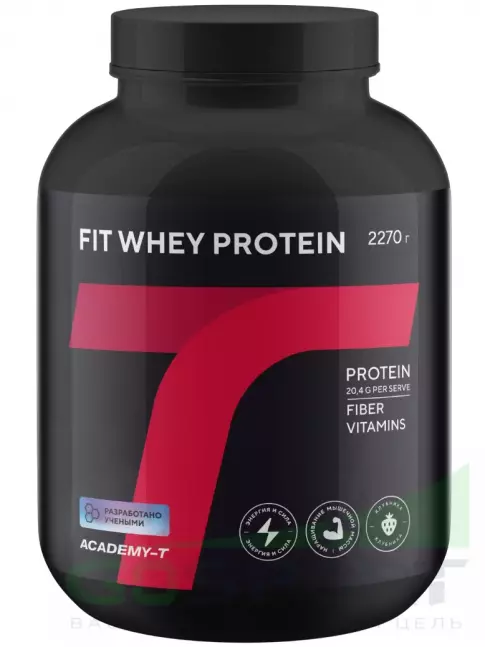 Сывороточный протеин Академия-Т Fit Whey Protein 2270 г, Клубника Сывороточный протеин Академия-Т Fit Whey Protein 2270 г, Клубника