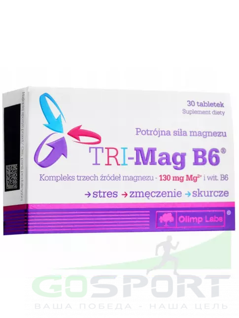 Магний OLIMP Tri-Mag B6 30 таблеток Магний OLIMP Tri-Mag B6 30 таблеток