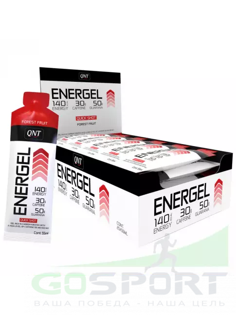 Гель питьевой QNT ENERGY GEL 30mg caffeine 25 x 55 мл, Лесные ягоды Гель питьевой QNT ENERGY GEL 30mg caffeine 25 x 55 мл, Лесные ягоды