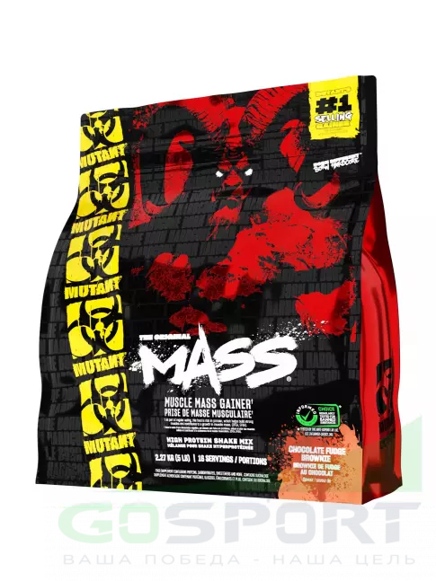 Гейнер Mutant Mass 2270 г, Брауни с шоколадной помадкой Гейнер Mutant Mass 2270 г, Брауни с шоколадной помадкой