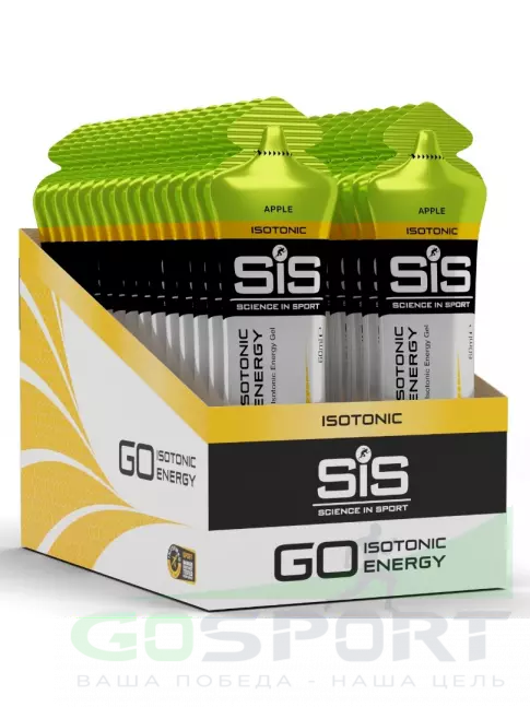 Гель питьевой SCIENCE IN SPORT (SiS) GO Isotonic Energy Gels 30 x 60 мл, Яблоко Гель питьевой SCIENCE IN SPORT (SiS) GO Isotonic Energy Gels 30 x 60 мл, Яблоко