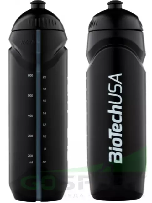 Бутылочки 750 мл BioTechUSA Бутылка для воды 750 мл, Черный Бутылочки 750 мл BioTechUSA Бутылка для воды 750 мл, Черный